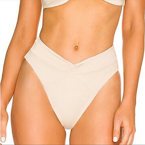 NWT Revolve L*Space Nancy Lee Bikini Bottoms Shimmer Bone / Light Beige - Picture 1 of 14